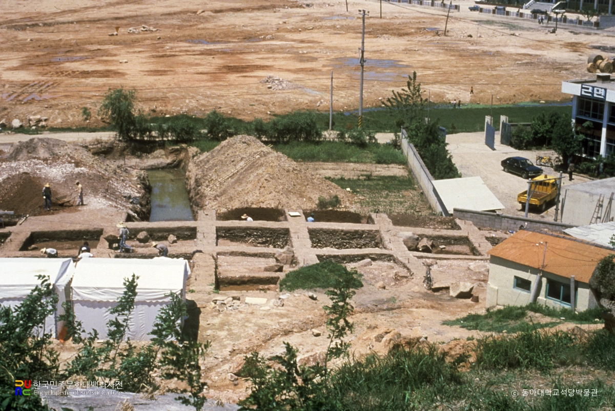 김해 부원동 유적 발굴 모습 전경