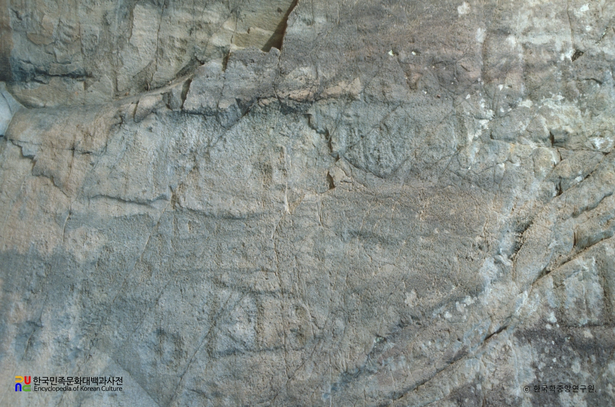 경주 석장동 암각화 중 남면 부분