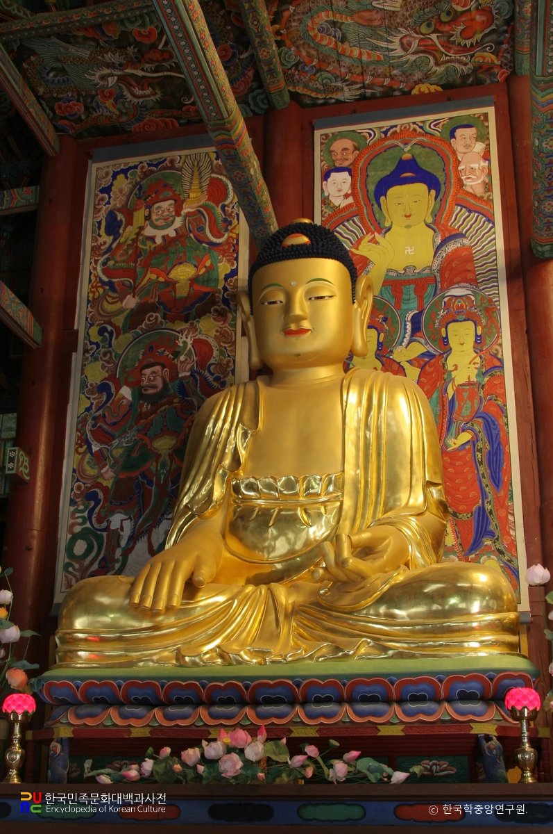 보은 법주사 소조비로자나삼존불좌상 / 아미타불