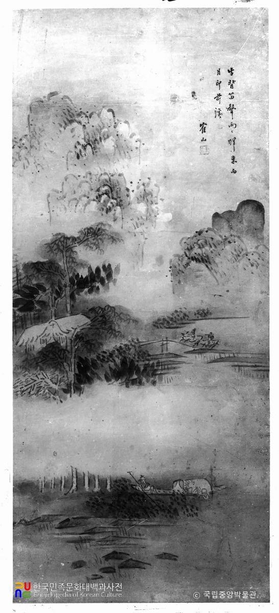 윤제홍필 월하우배적성도