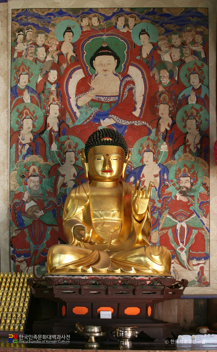 공주 마곡사 대웅보전 목조삼세불상 / 약사불좌상