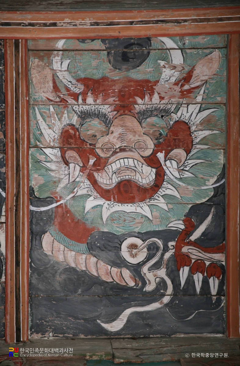 고창 선운사 대웅전 천정 벽화