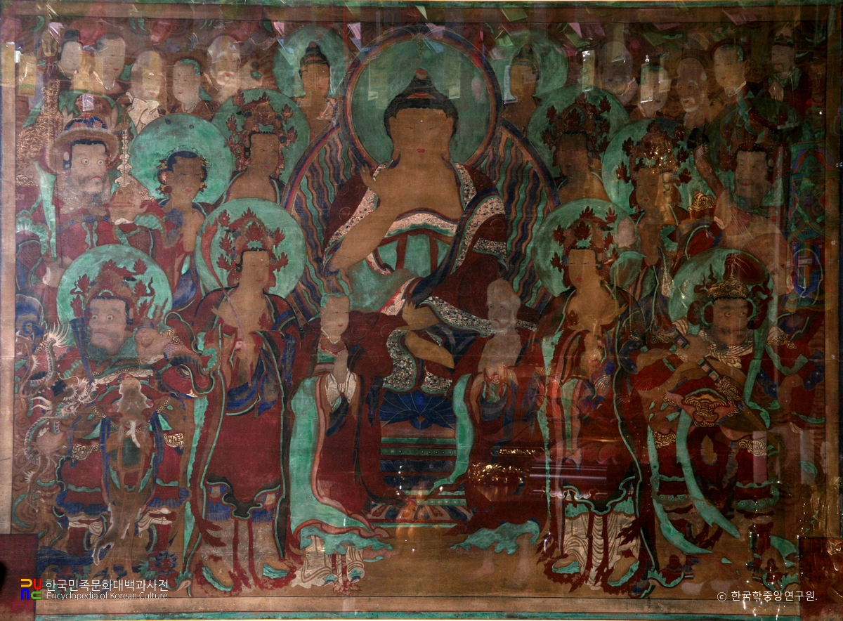 산청 문수암 석가 영산회 후불탱