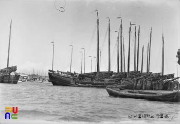항구에 정박한 선박