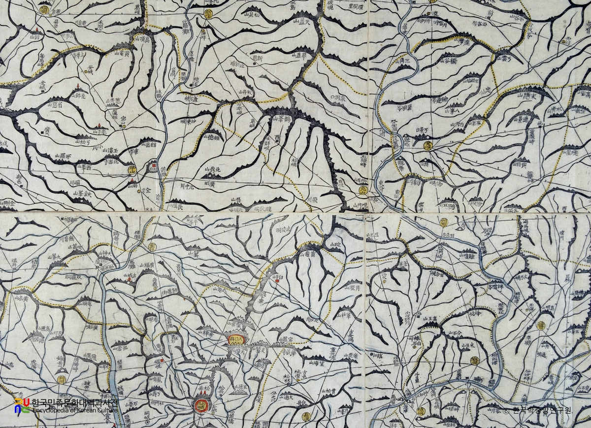 대동여지도 중 황해도 금천 부분