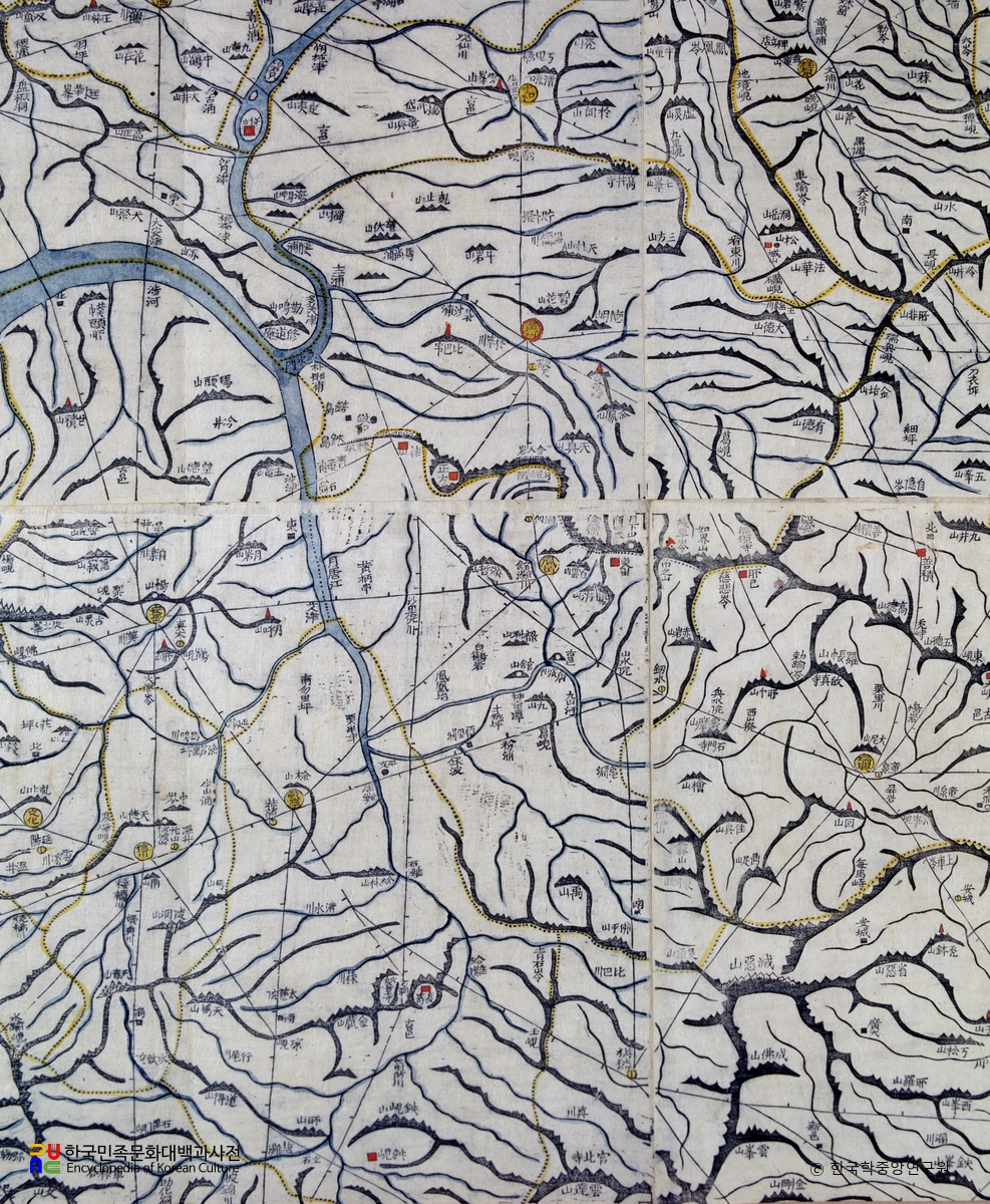 대동여지도 중 황해도 황주 부분