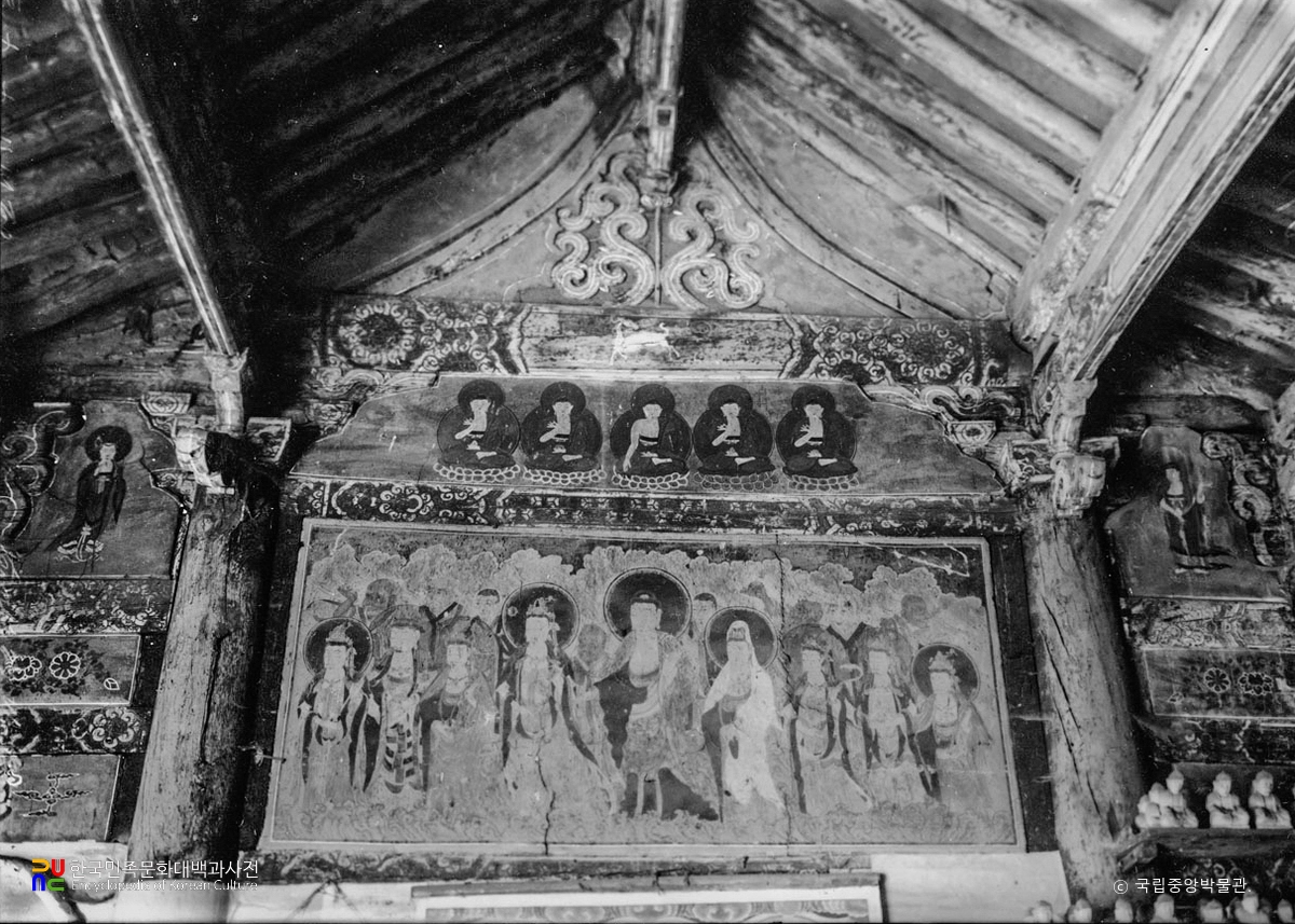 무위사 극락전 내벽 사면벽화