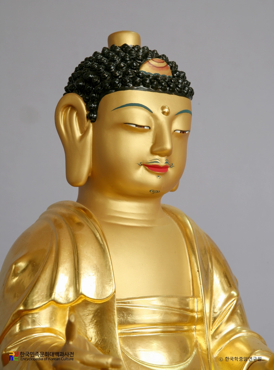 제주 월계사 소장 목조아미타불 좌상 부분