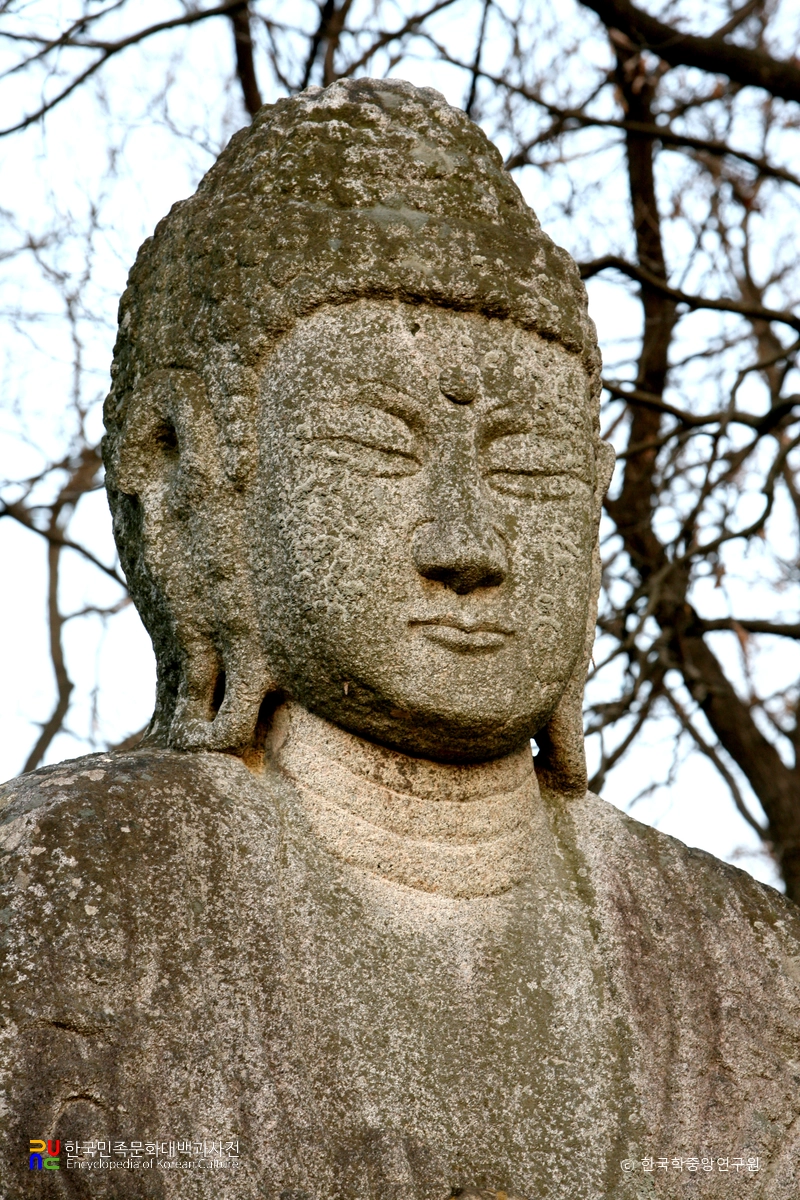 아산 평촌리 석조약사여래입상