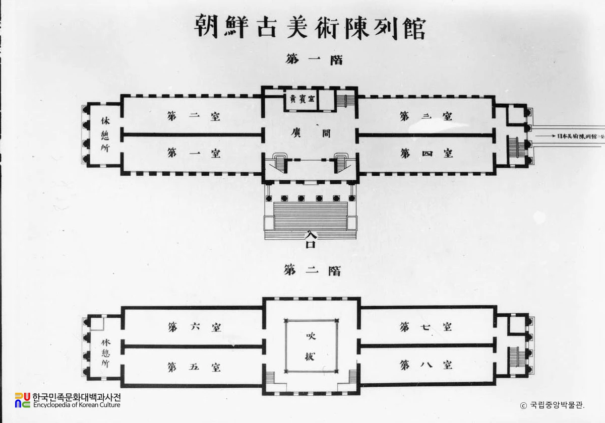 서울 중구 덕수궁 이왕가미술관 조선고미술진열관 배치도