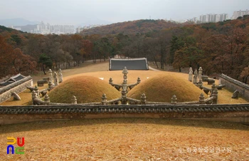 구리 동구릉 중 조선 영조와 정순왕후 원릉 능침 후면