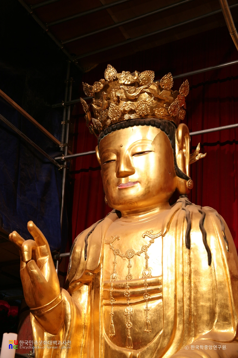 부여 무량사 소조아미타여래삼존좌상