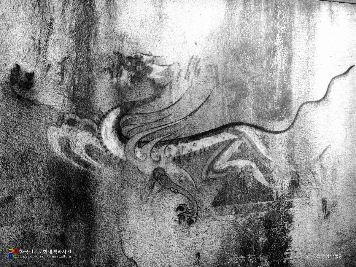 평안남도 강서 강서중묘 현실 서벽 백호