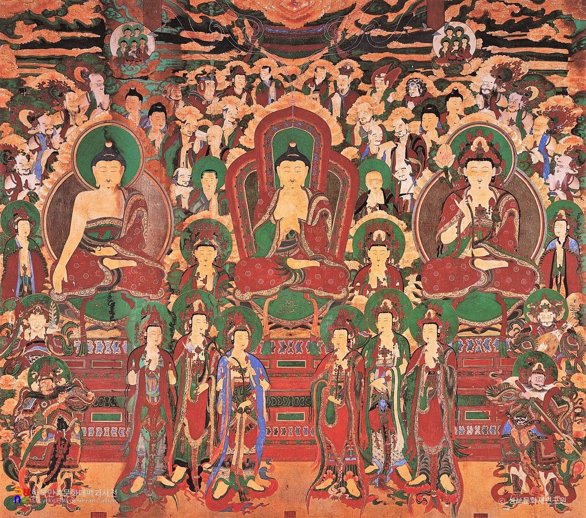 청도 운문사 비로자나삼신불회도