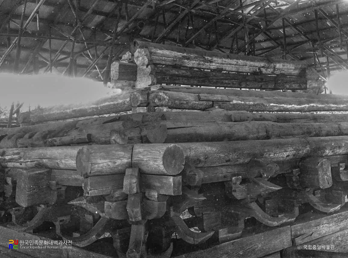 평양 대동문 문루 내부 가구