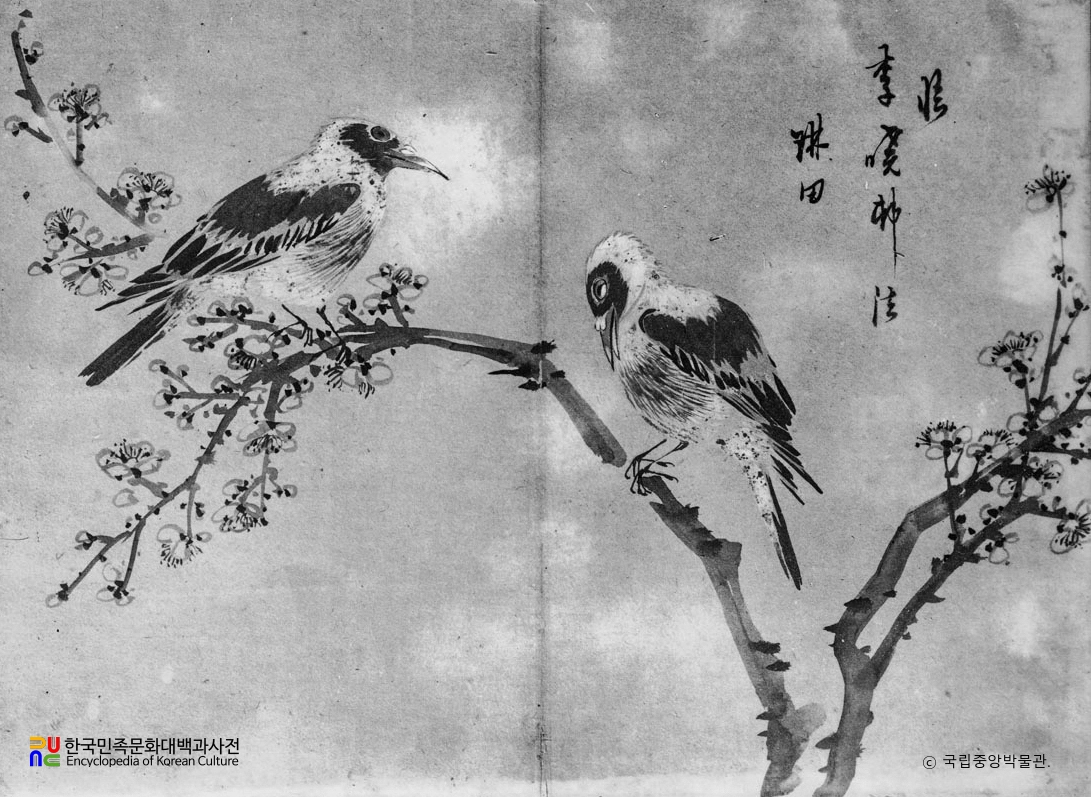 조정규필 화조도