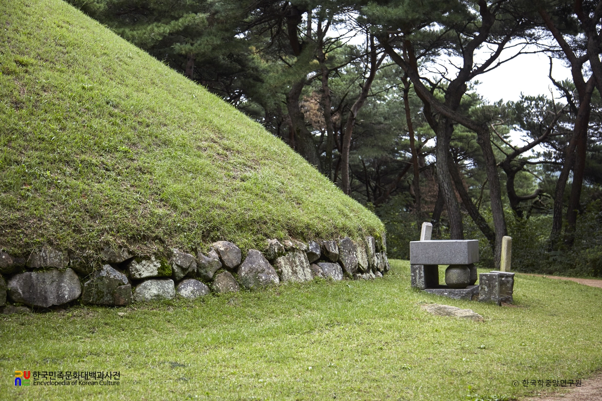 경주 신라 선덕여왕릉 우측면 일부