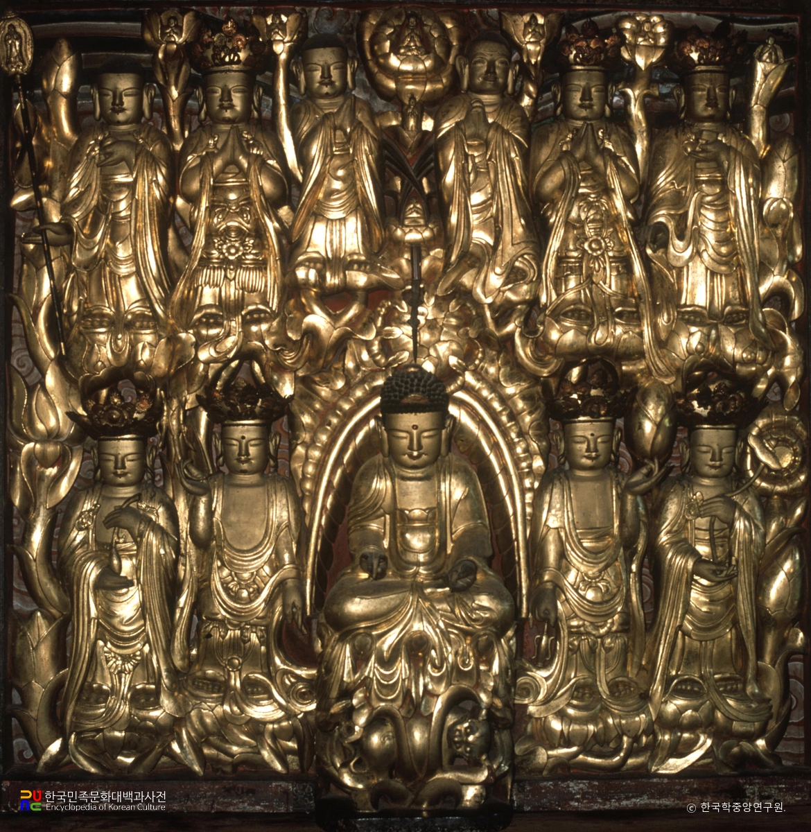 남원 실상사 약수암 목각 아미타여래 설법상