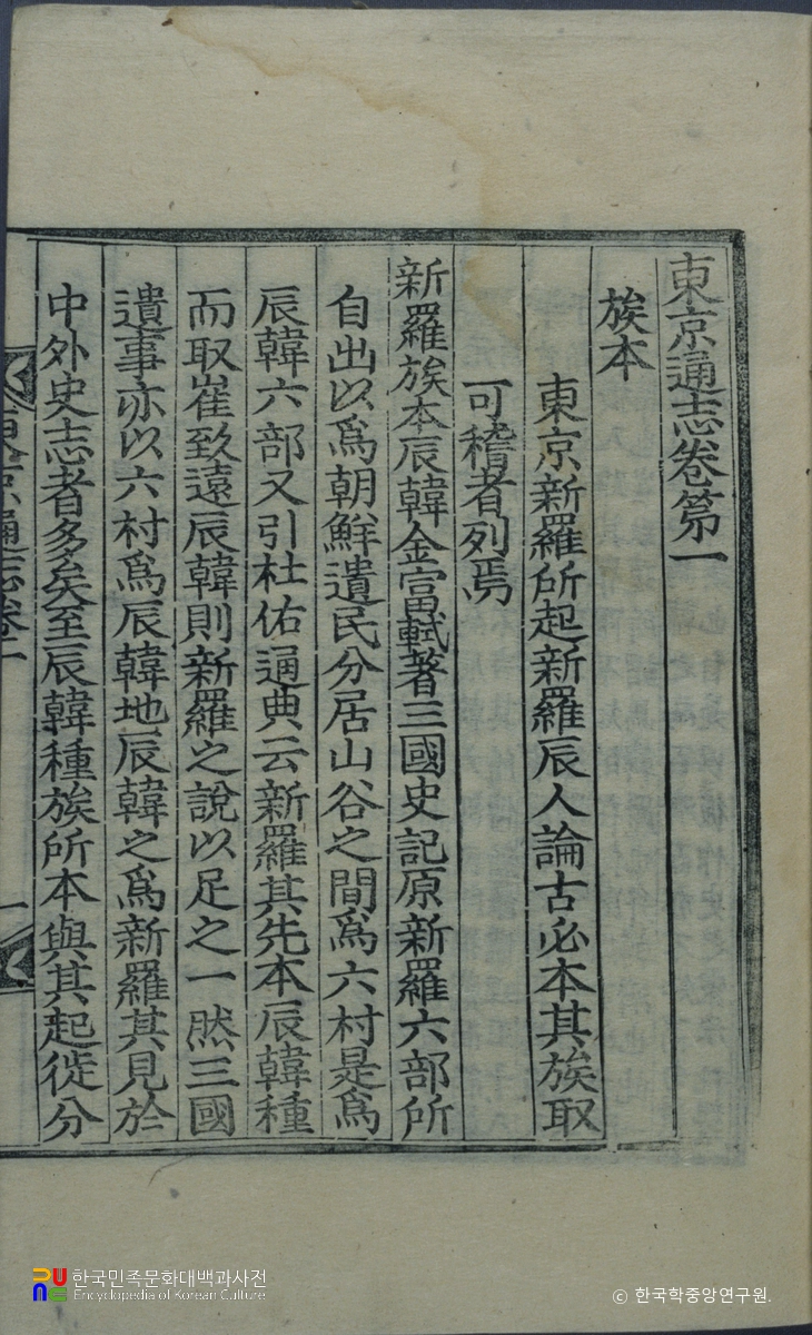 최준의 동경통지 중 권수면