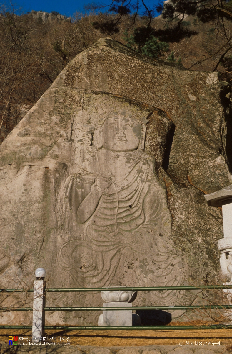 동화사 염불암 마애여래 좌상 및 보살 좌상