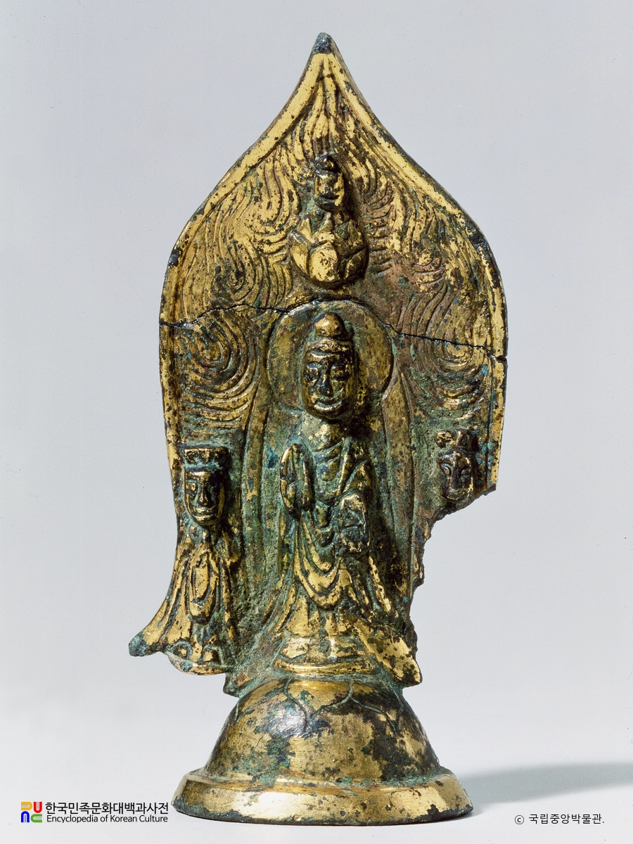 금동 정지원명 석가여래삼존 입상