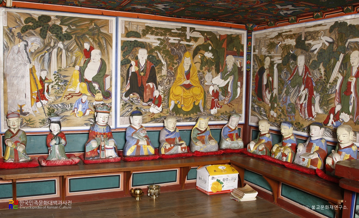 창원 성주사 석조석가여래삼존상 십육나한상(좌)