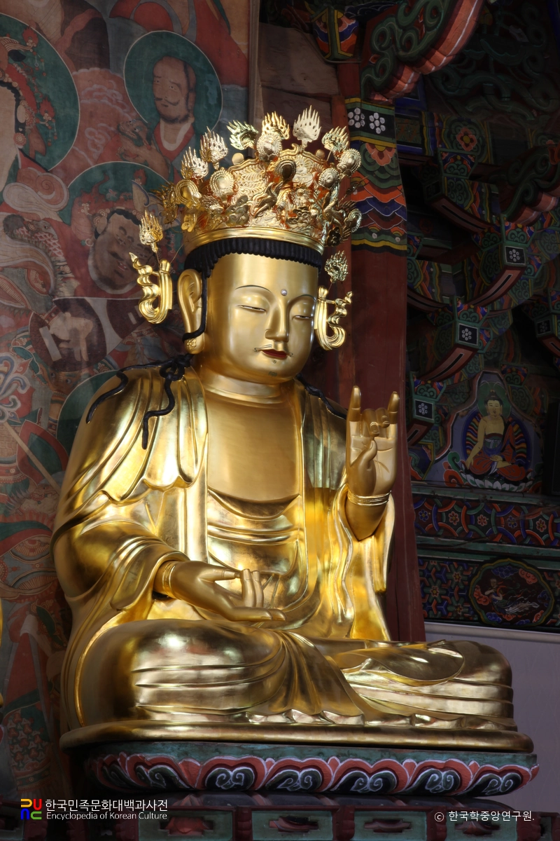 진주 청곡사 목조석가여래삼존좌상 중 좌협시 좌측면