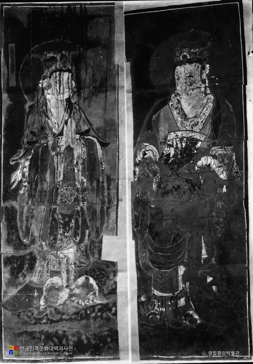 영주 부석사 조사당 벽화 범천, 제석천