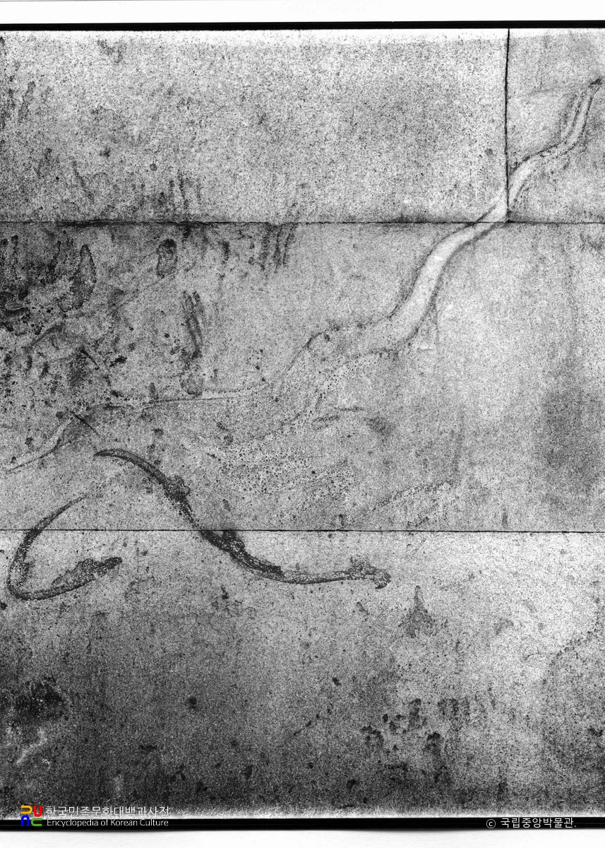 평남 강서 강서대묘 현실 서벽 백호(파노라마)