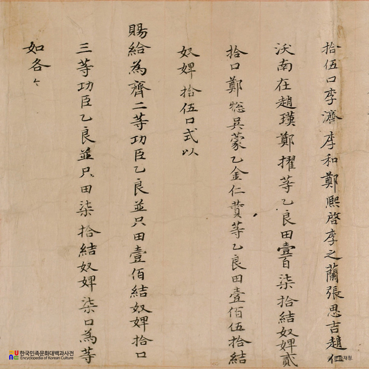 이화 개국공신녹권