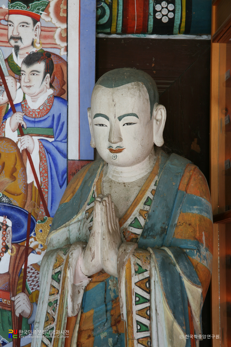 봉화 청량사 목조지장보살삼존상 / 도명존자상 부분