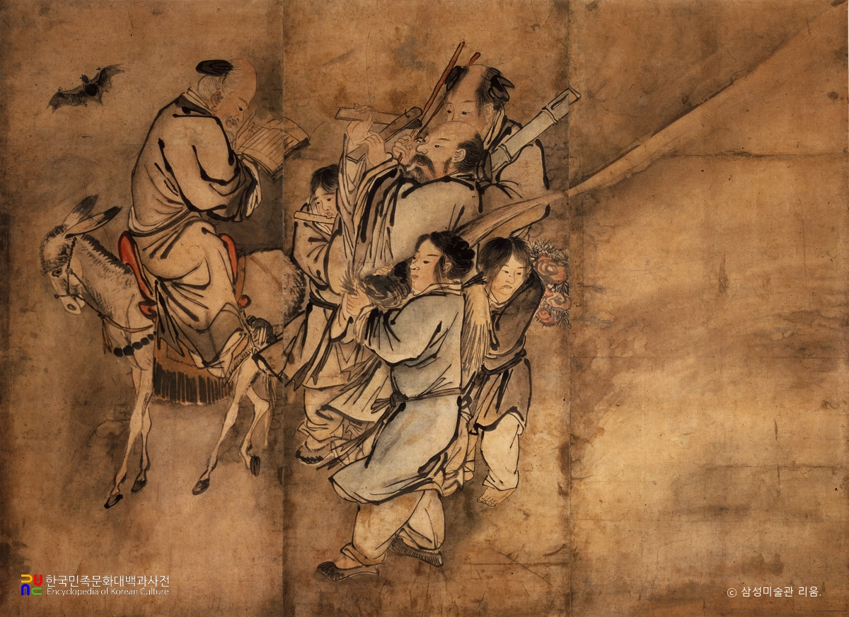 김홍도필 군선도병풍 부분