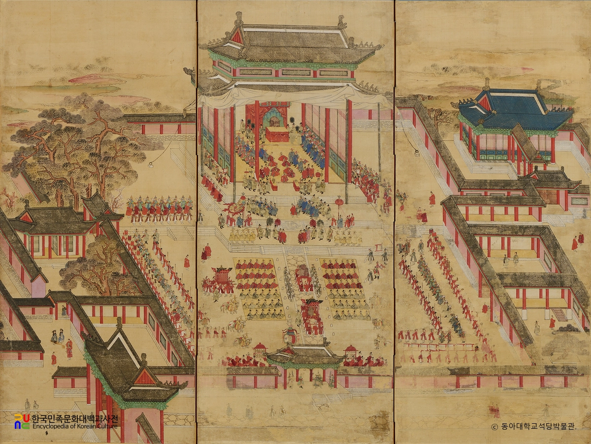 헌종가례진하도병풍 3~5폭