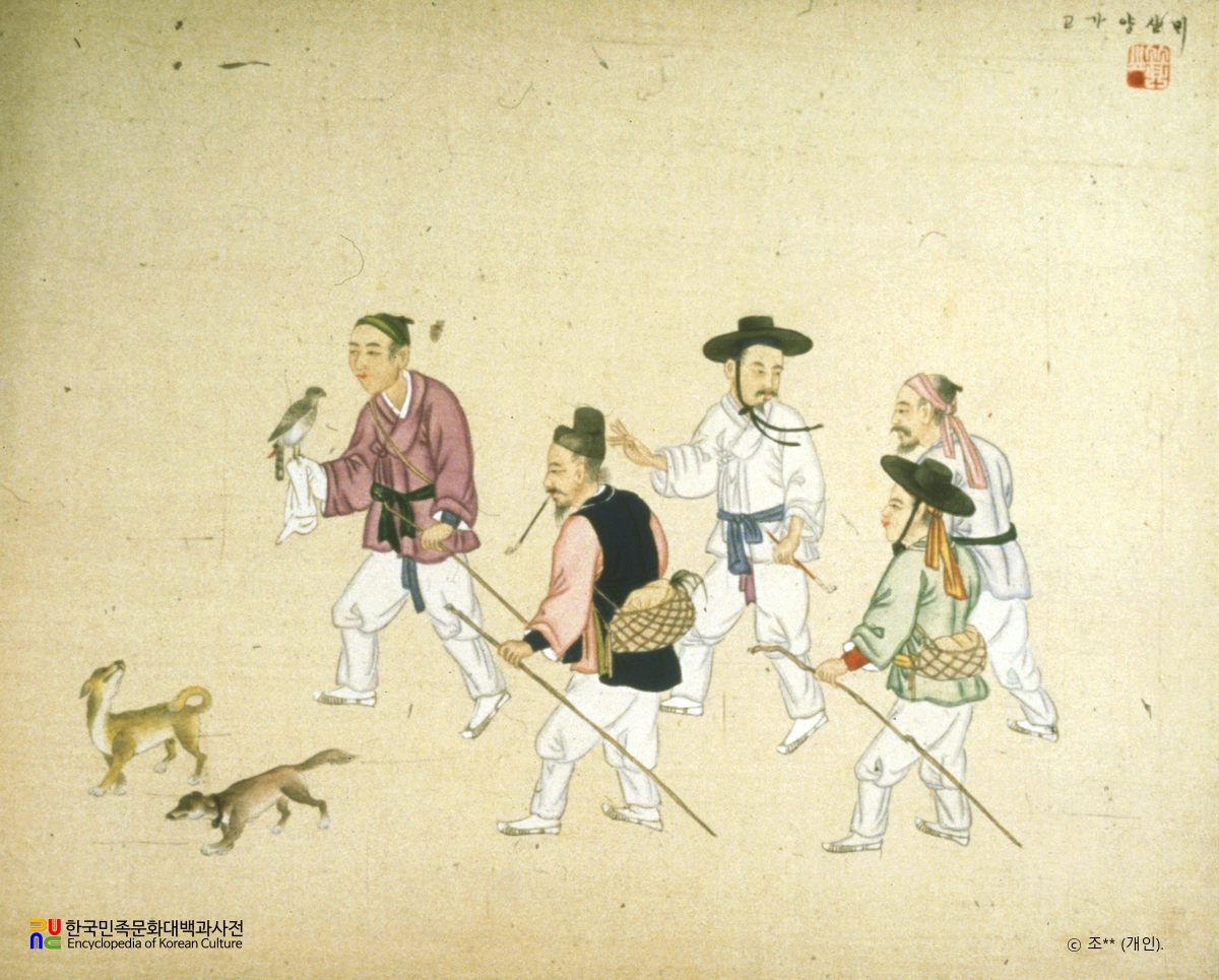 기산풍속도첩/매사냥