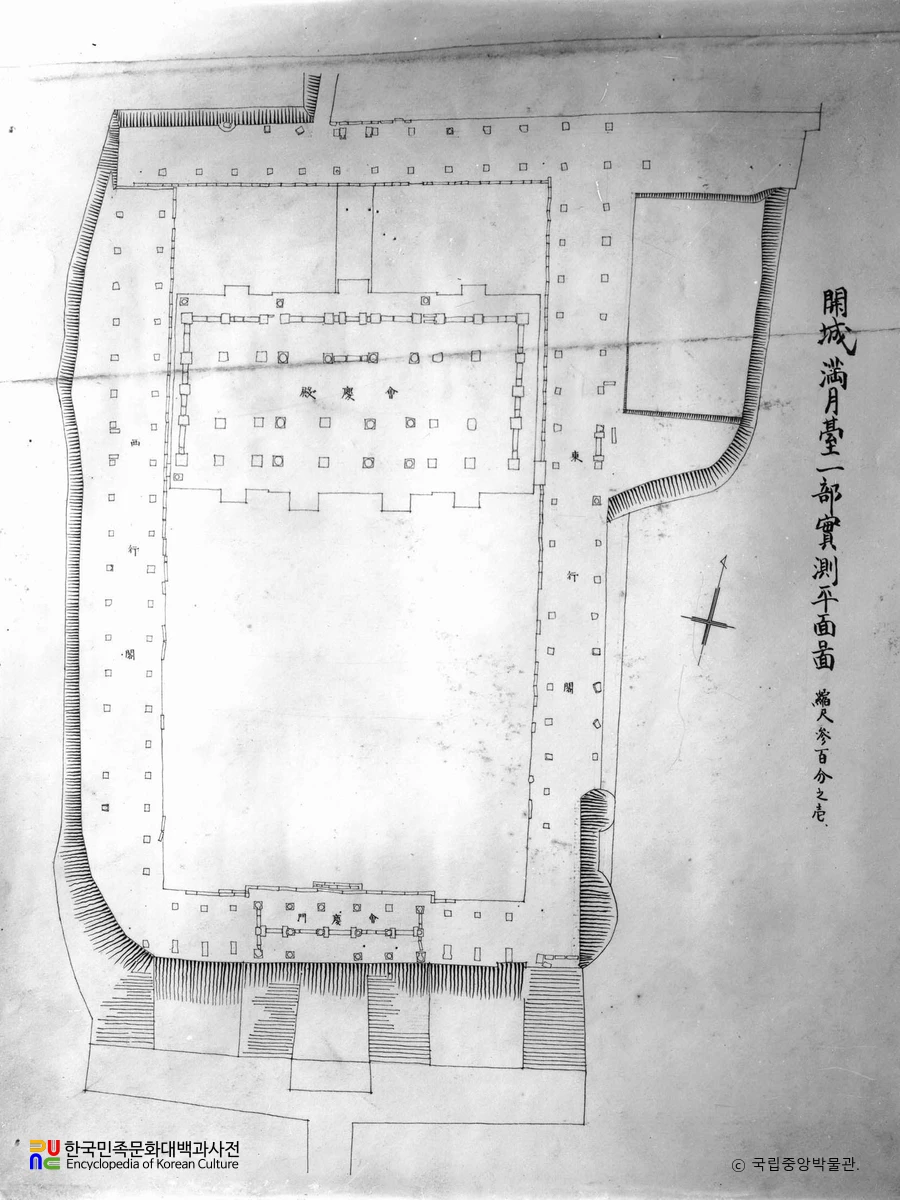 경기 개성 만월대 회경전지 평면도
