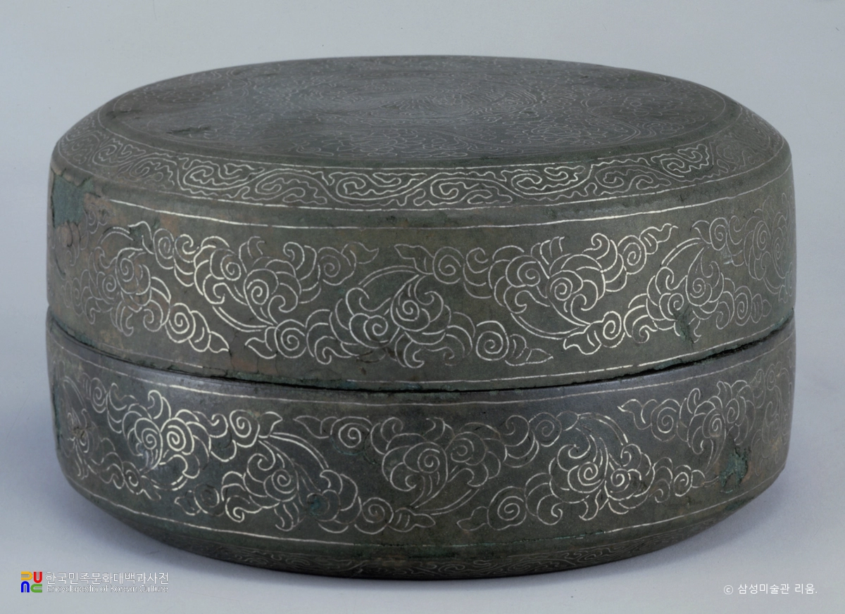 청동 은입사 봉황문 합