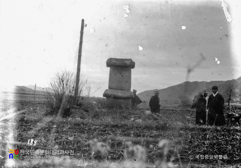 성진 탑평동 폐사지 석탑 전경