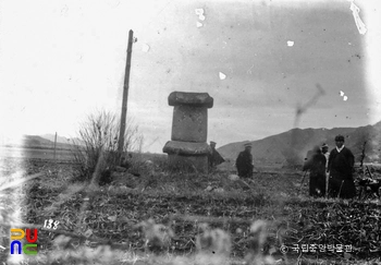 성진 탑평동 폐사지 석탑 전경