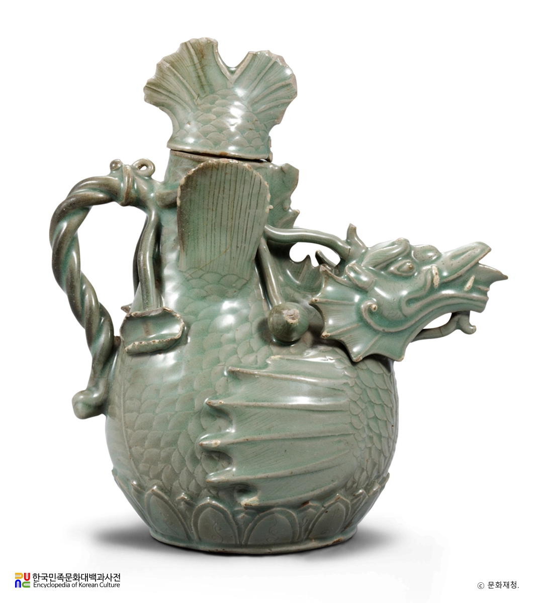청자 어룡형 주전자