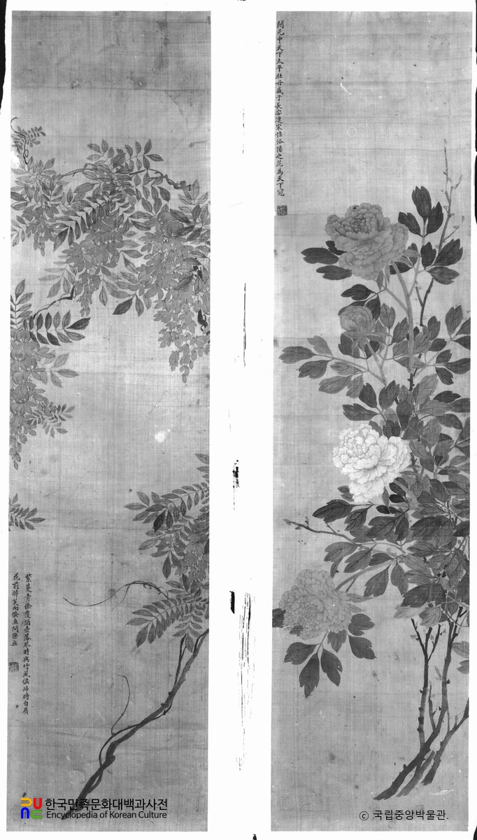 신명연필 모란도 등도