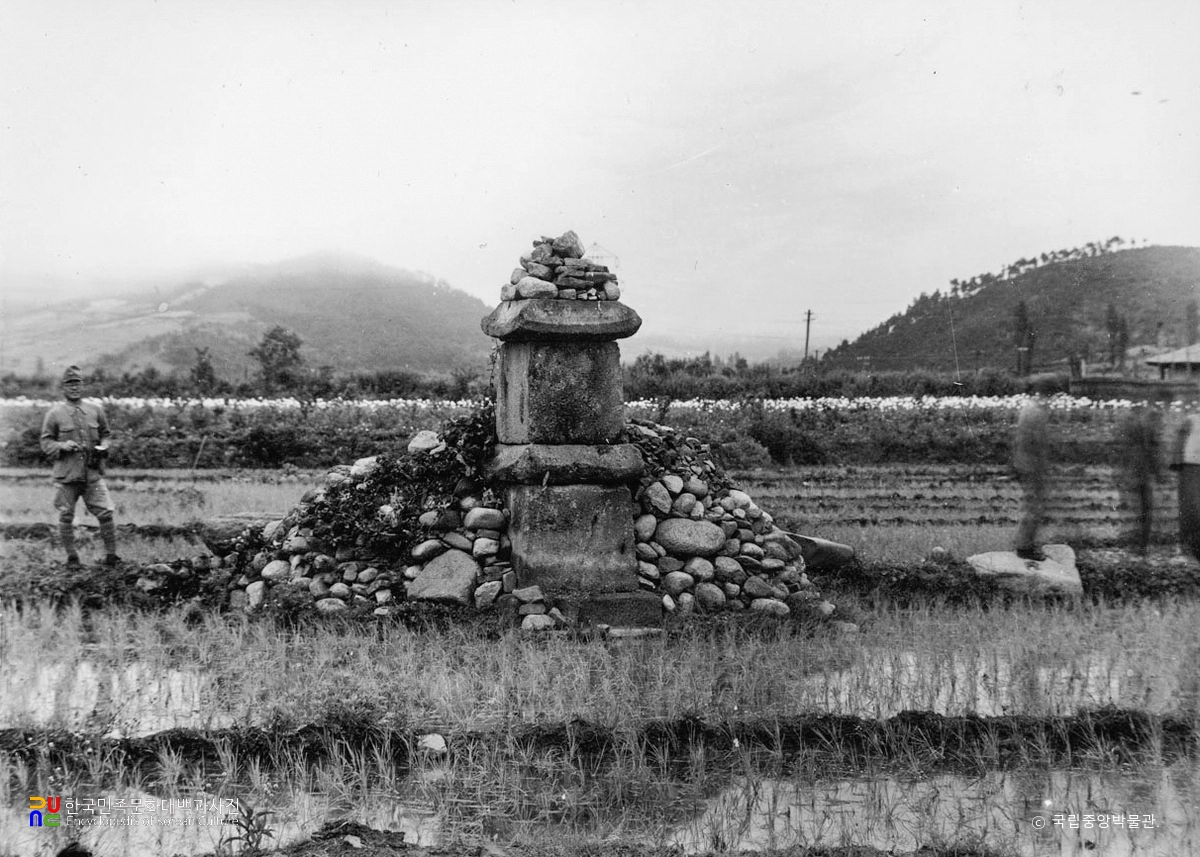 성진 탑평동 폐사지 석탑 전경