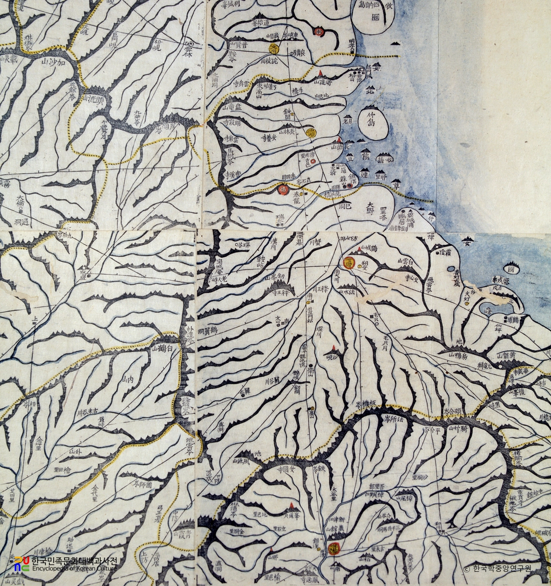 대동여지도 중 함경남도 안변 부분