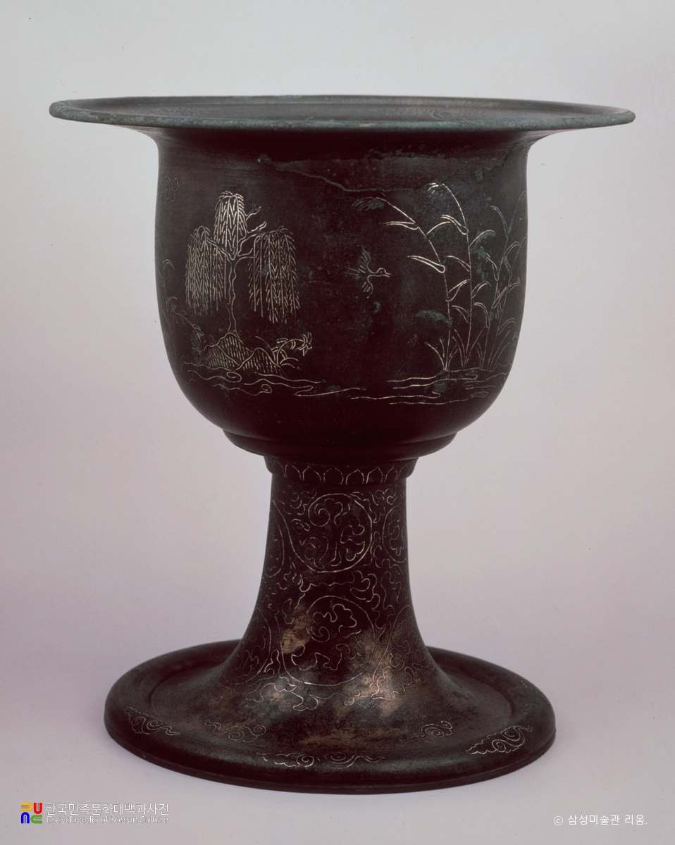 청동은입사포류수금문향완