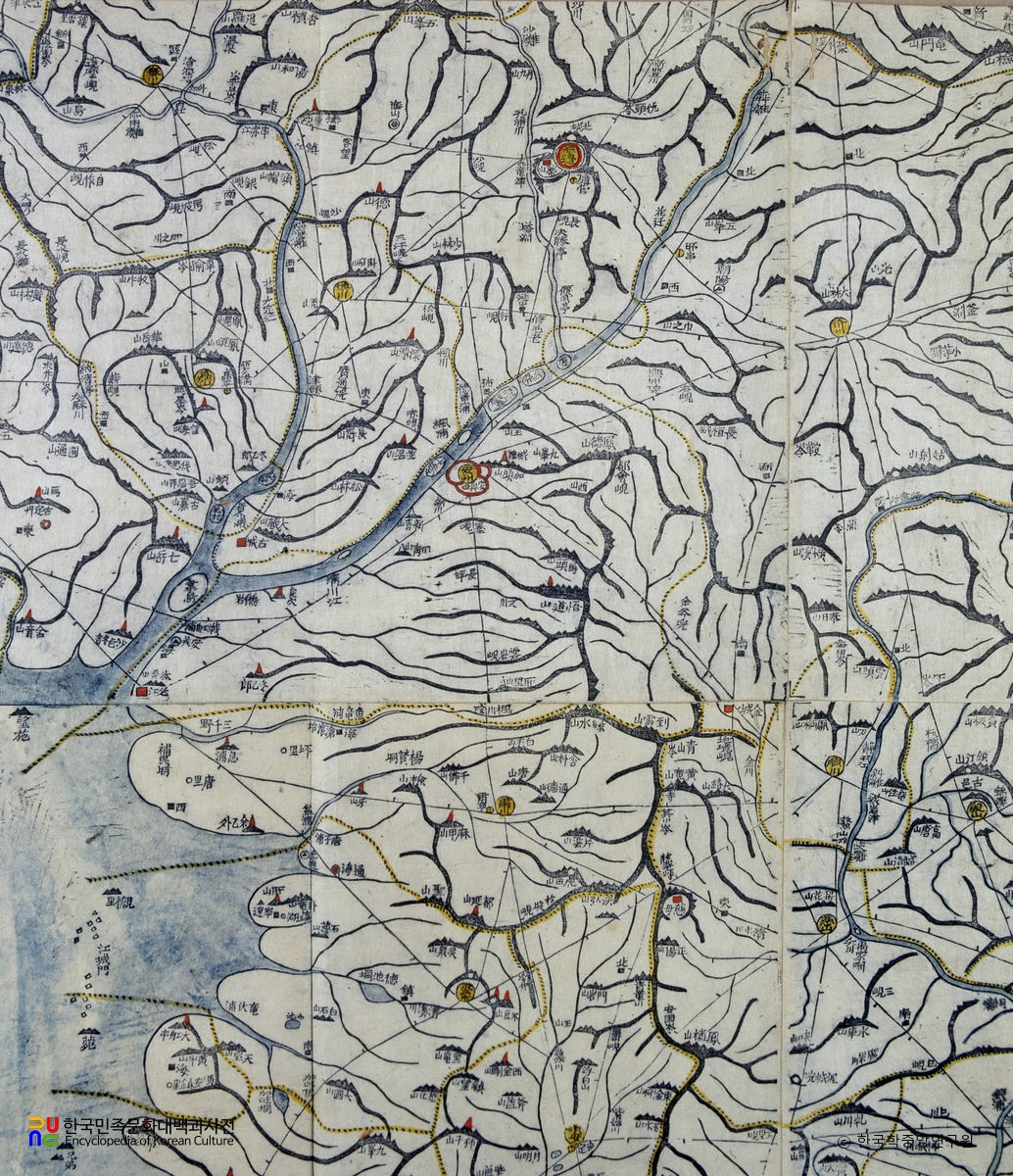 대동여지도 중 평안남도 안주 부분