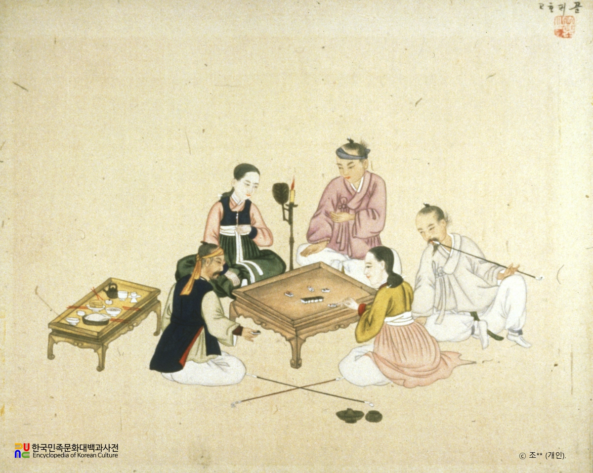 기산풍속도첩/골패