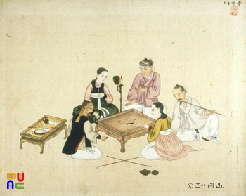 기산풍속도첩/골패