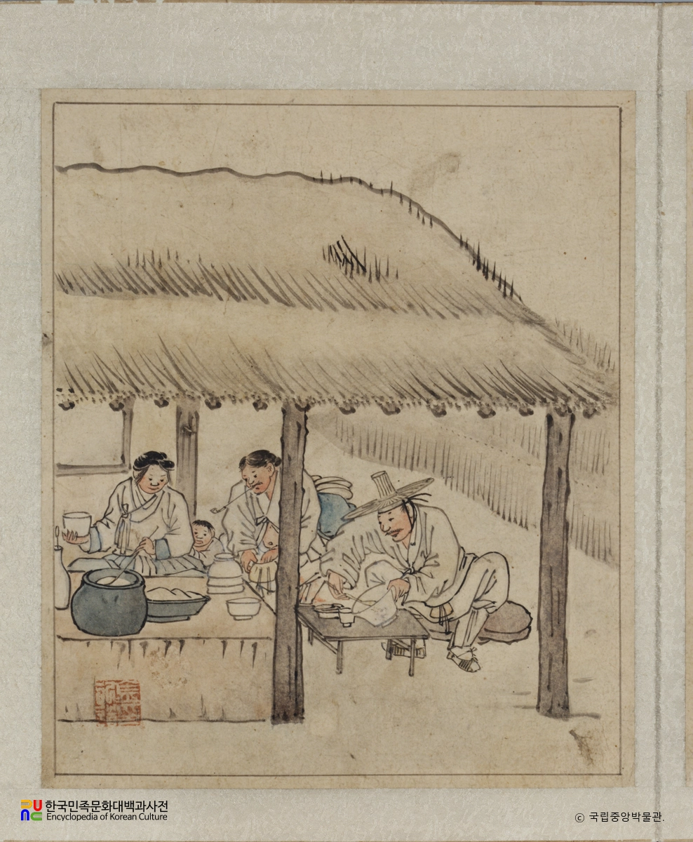 김홍도필 풍속도화첩 중 주막