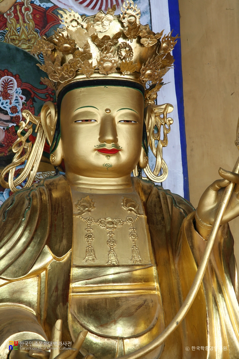 진도 쌍계사 목조삼존불좌상 문수