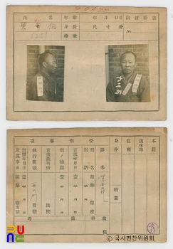 일제 주요감시대상 인물카드 양전백 전후면