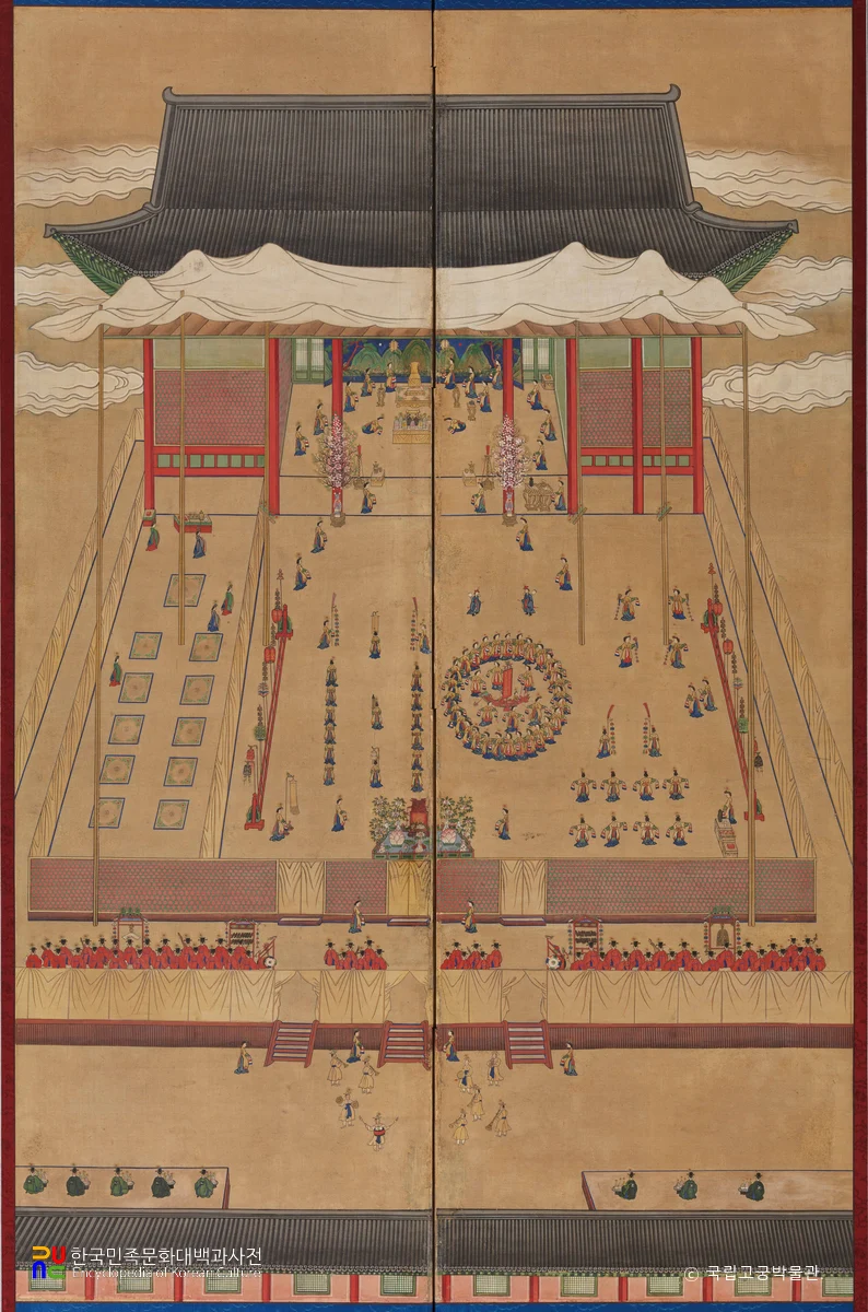 신축진찬도병풍 제3-제4폭